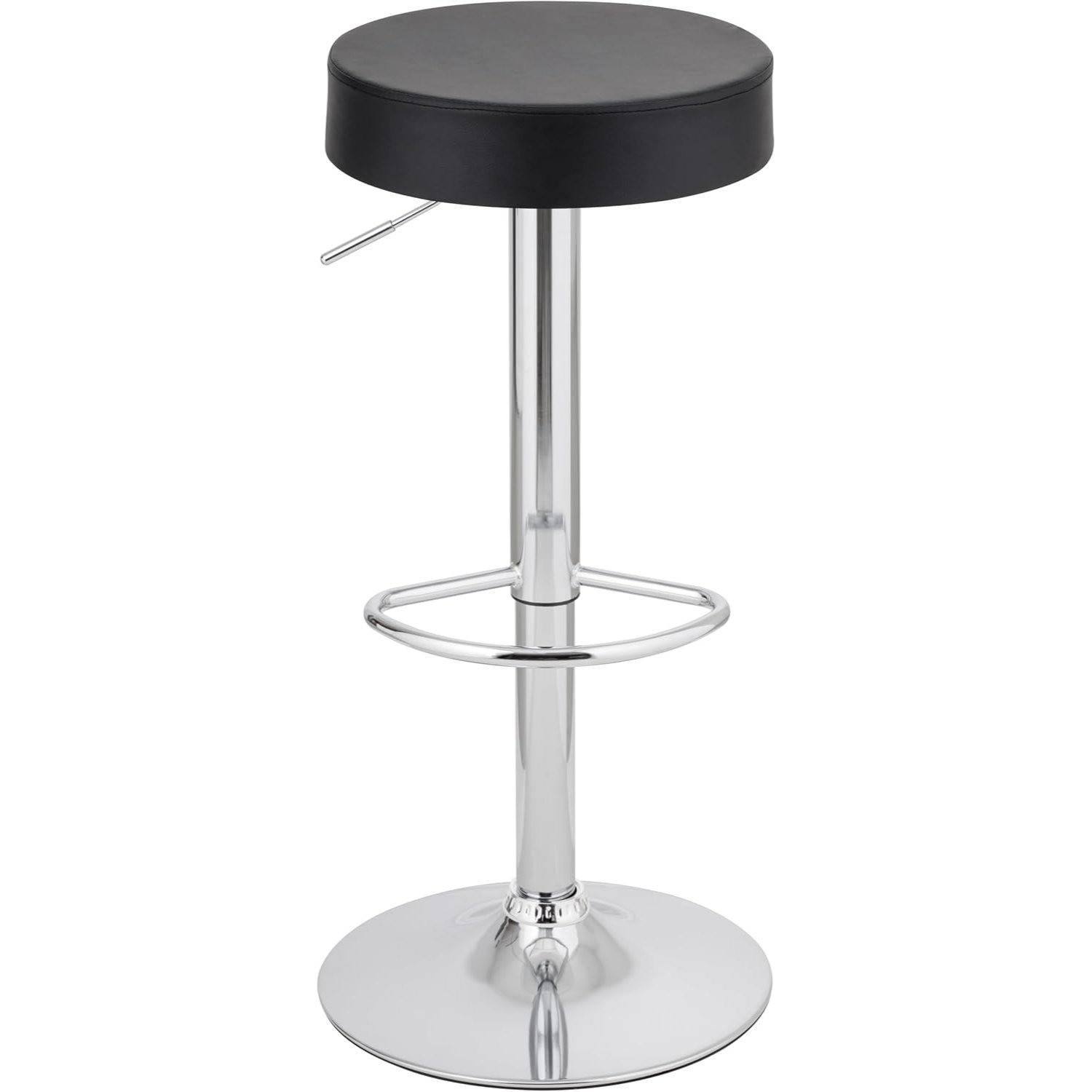 Baroni Home Swivel Bar Stool With Adjustable Height, Base With Footrest And Anti-scratch Bottom, Kitchen, Restaurant, Stool, Easy To Assemble, 35x45x59-79 Cm