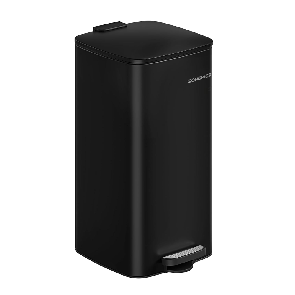TEMU Keukenbak, 8-Gallon (30 L) Afvalbak, Stalen Pedaalbak, met Binnenemmer, Zacht Sluiten en Open Blijven, Geurafdichting, Antislip Basis,