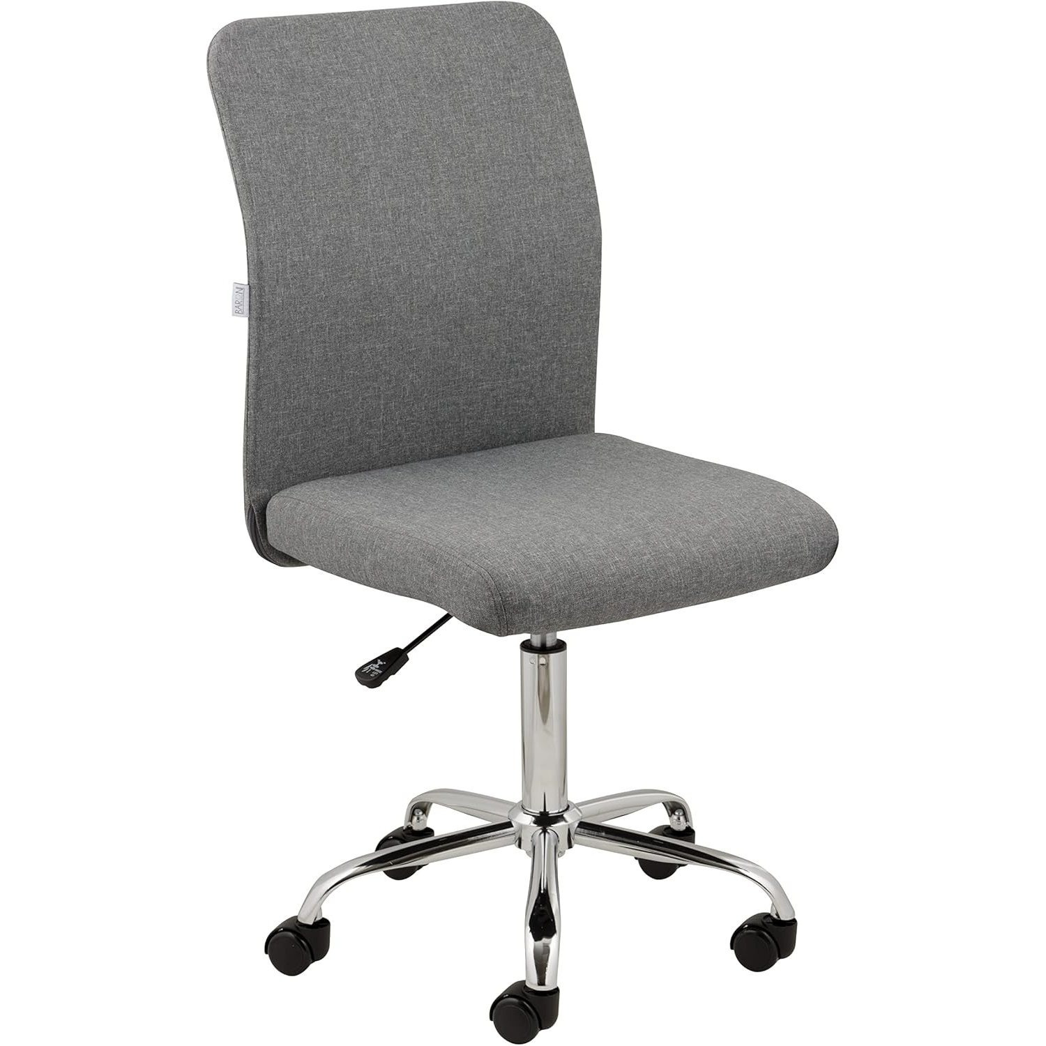 Image of Baroni Home Office Swivel Chair 360°, Padded Office Armchair With Adjustable Height Without Armrests, Ergonomic Seat, 44x50x110 Cm