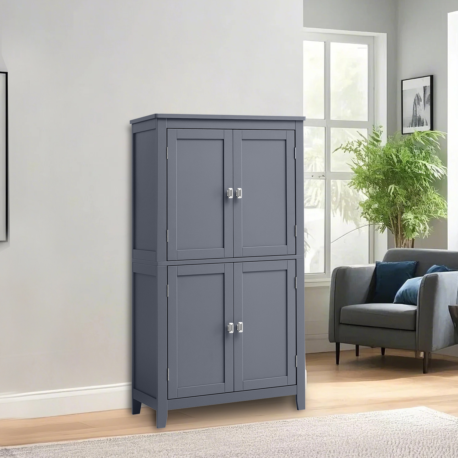 Bathroom Cabinet, Kitchen Cabinet, Bathroom Cabinet, , Adjustable Shelves, 30 X 60 X 110 Cm