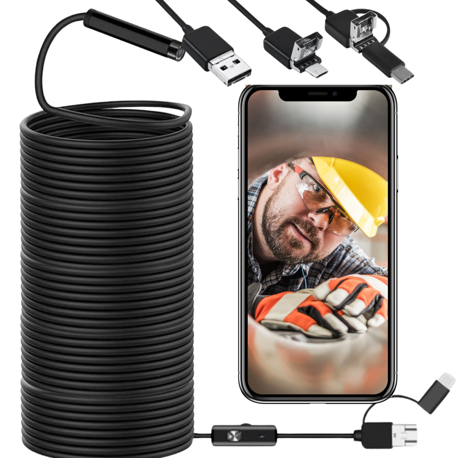 TEMU Endoscope, Inspection Camera, Workshop Camera, Industrial Camera, Automotive Camera, Flexible Led Cable, Waterproof Ip67, 5-meter Cable