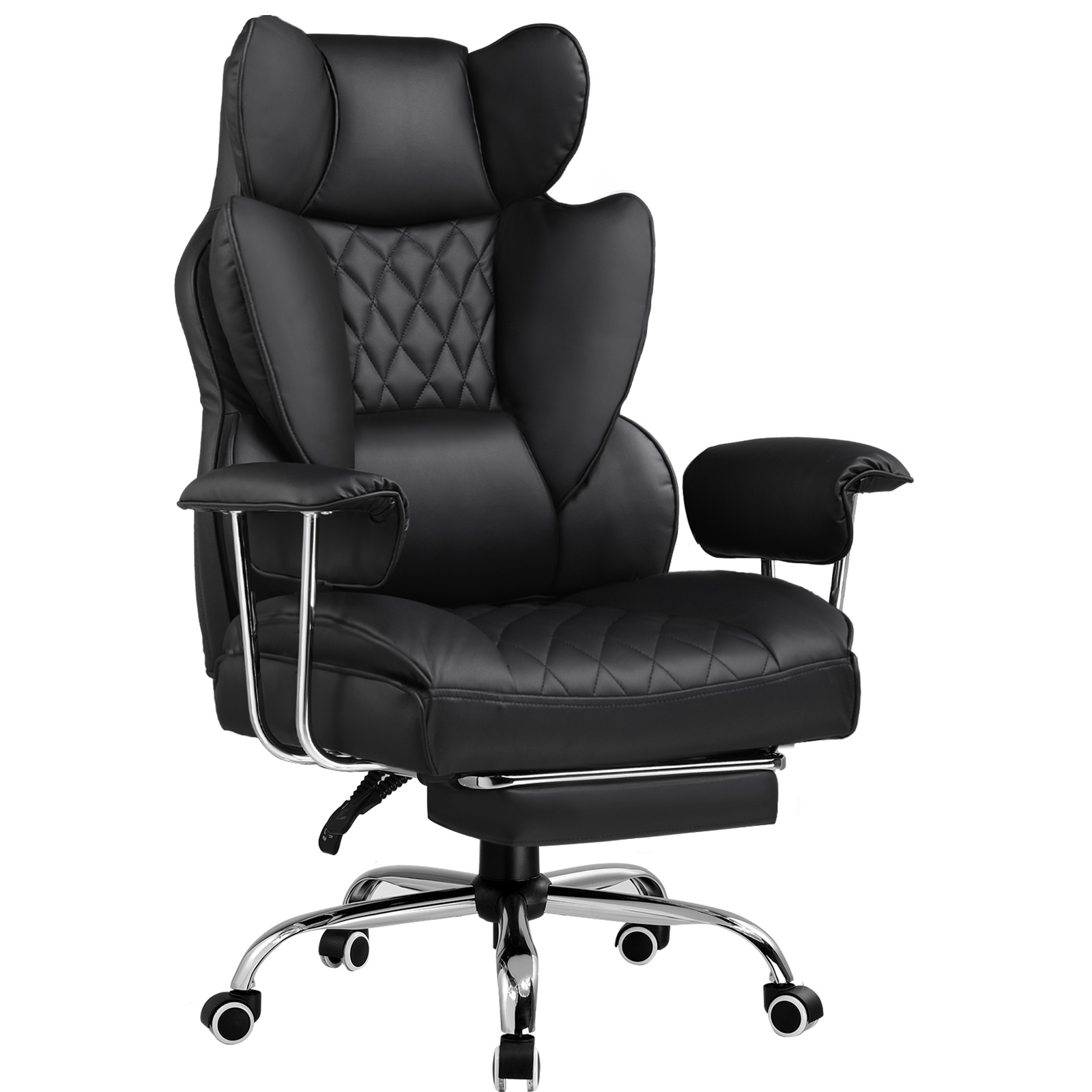 E-shop Gaming Stuhl, Bürostuhl mit Taschenfeder-Lendenwirbelstütze, ergonomischer und komfortabler breiter Büro-Computersessel mit nach außen fixierten