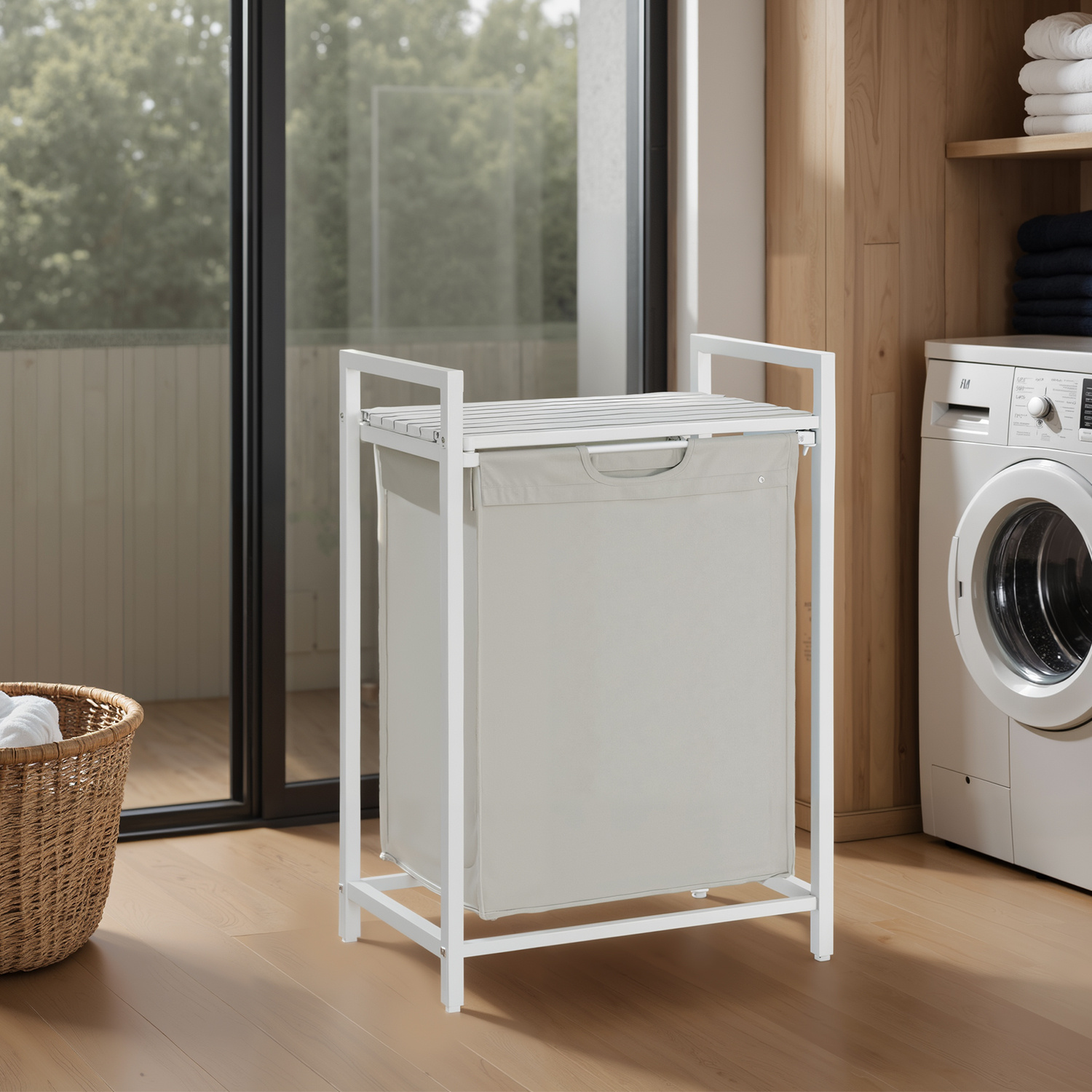 47l Laundry Basket, Laundry Basket With Shelf, Removable Laundry Collector