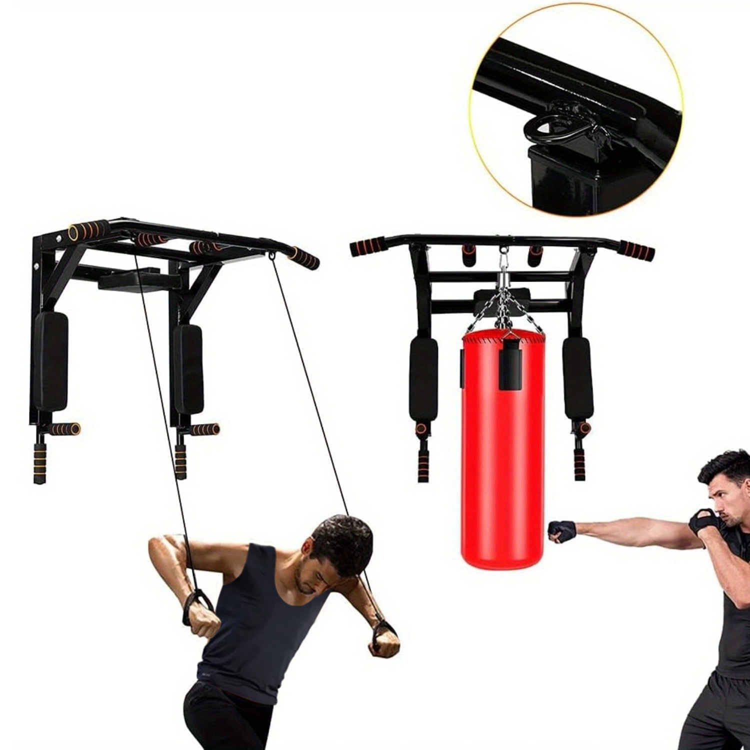 Multi-grip Pull-up Bar Wall-mounted Dip Station Pull-up Bar, Ergonomic Accessory