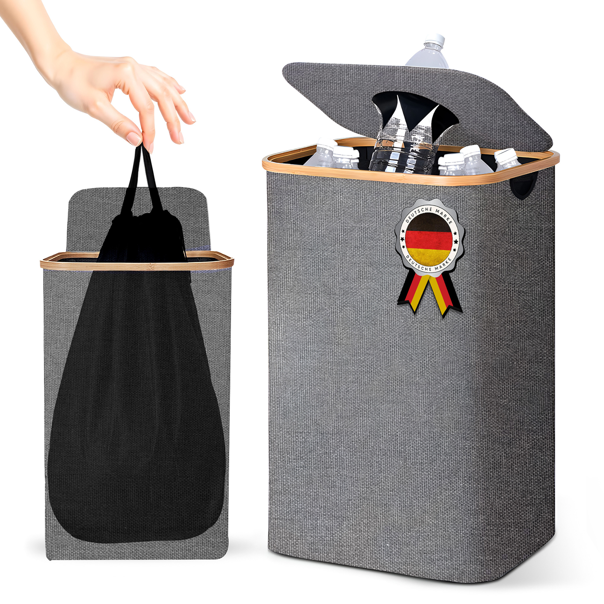 Image of Roxlin Trash Bag Stand Bottle Collection Container 100l, Empty Can Organizer With Hole
