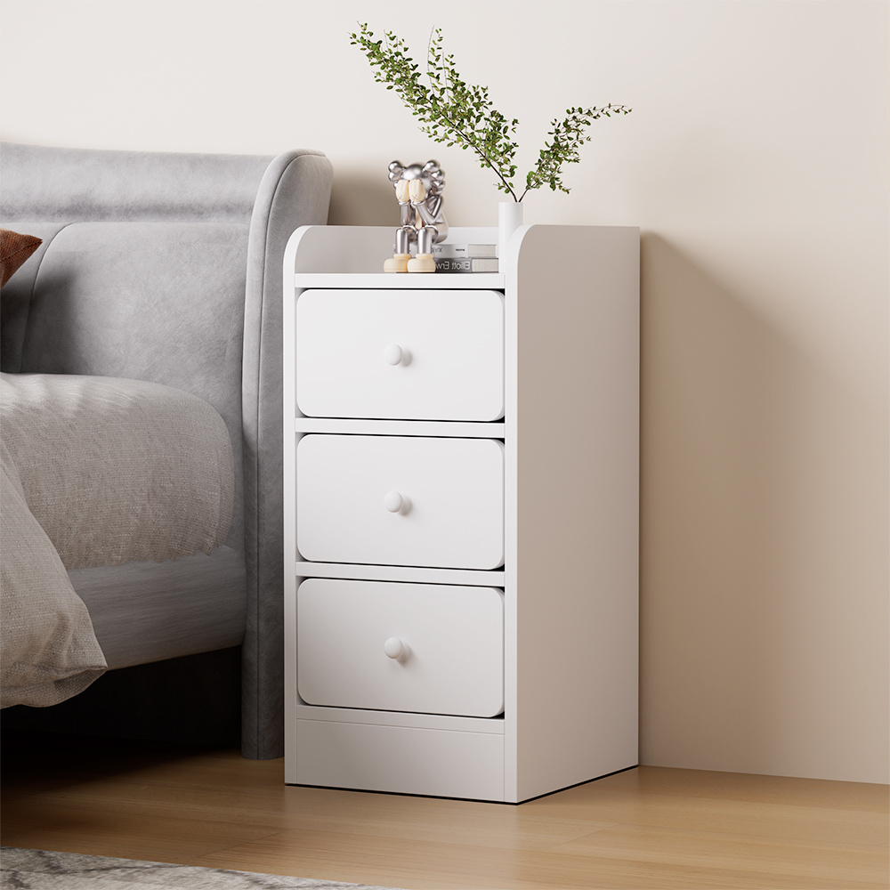 TEMU 1pc Bedside Table, Modern Nightstand Storage Cabinet Unit With 3 Drawers, Wood Sofa Side Table End Table For Bedroom/living Room/small Space,