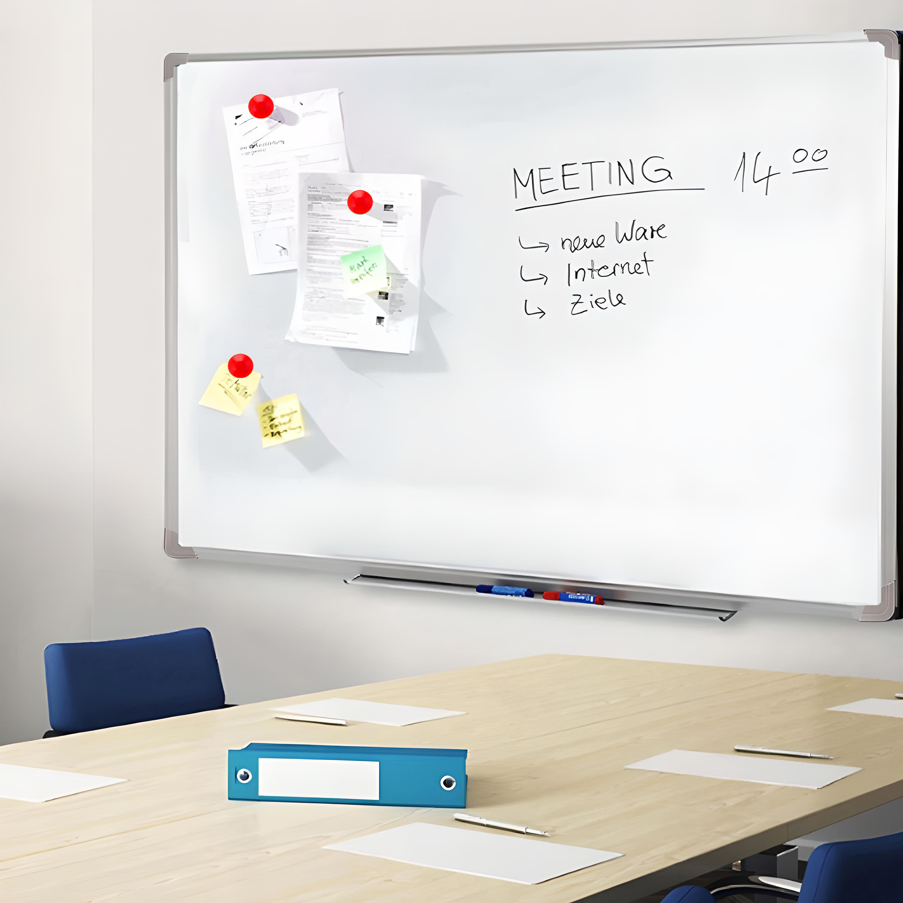 Magnetic Whiteboard 60x45cm, Educational, Includes 1x Eraser, 3x Magnets, 1x Board, Aluminum Frame, Surface For Notes, Science And Planning, Wall Mount, Ideal For Office, School, Home