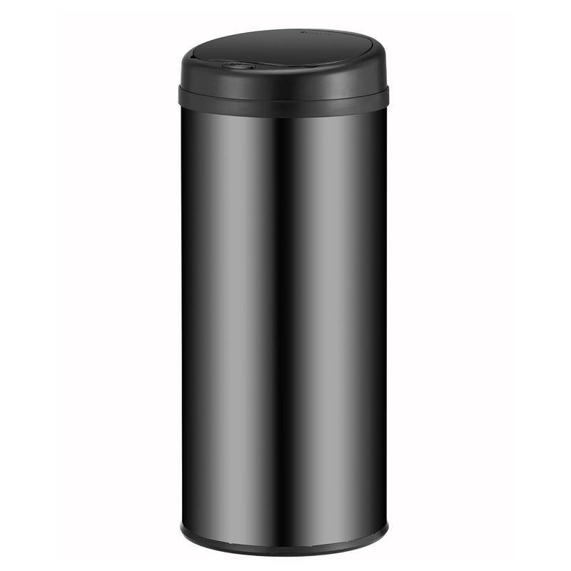 Trash Can Kitchen With Motion Sensor Round Trash Can With Clamping Ring For Garbage Bags Stainless Steel Disposal
