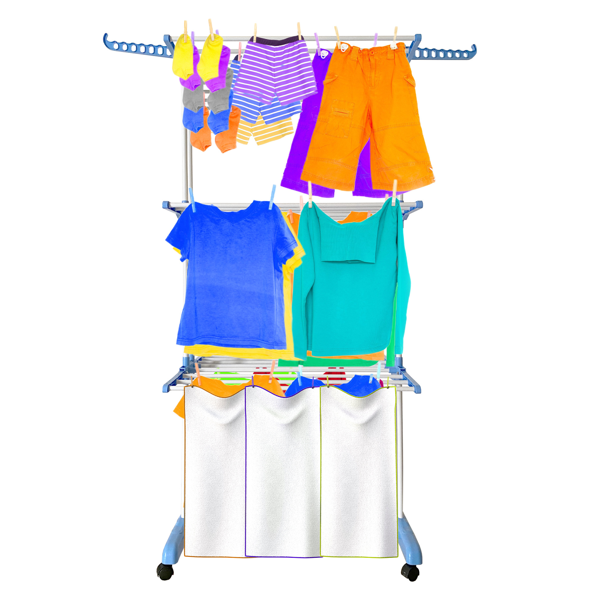 TEMU Tendedero Ropa Plegable Vertical XXL Home Ruedas Pivotantes Multifuncional 4 Niveles y Plegables 20 Metros de Secado Secadora de Ropa Tendedero