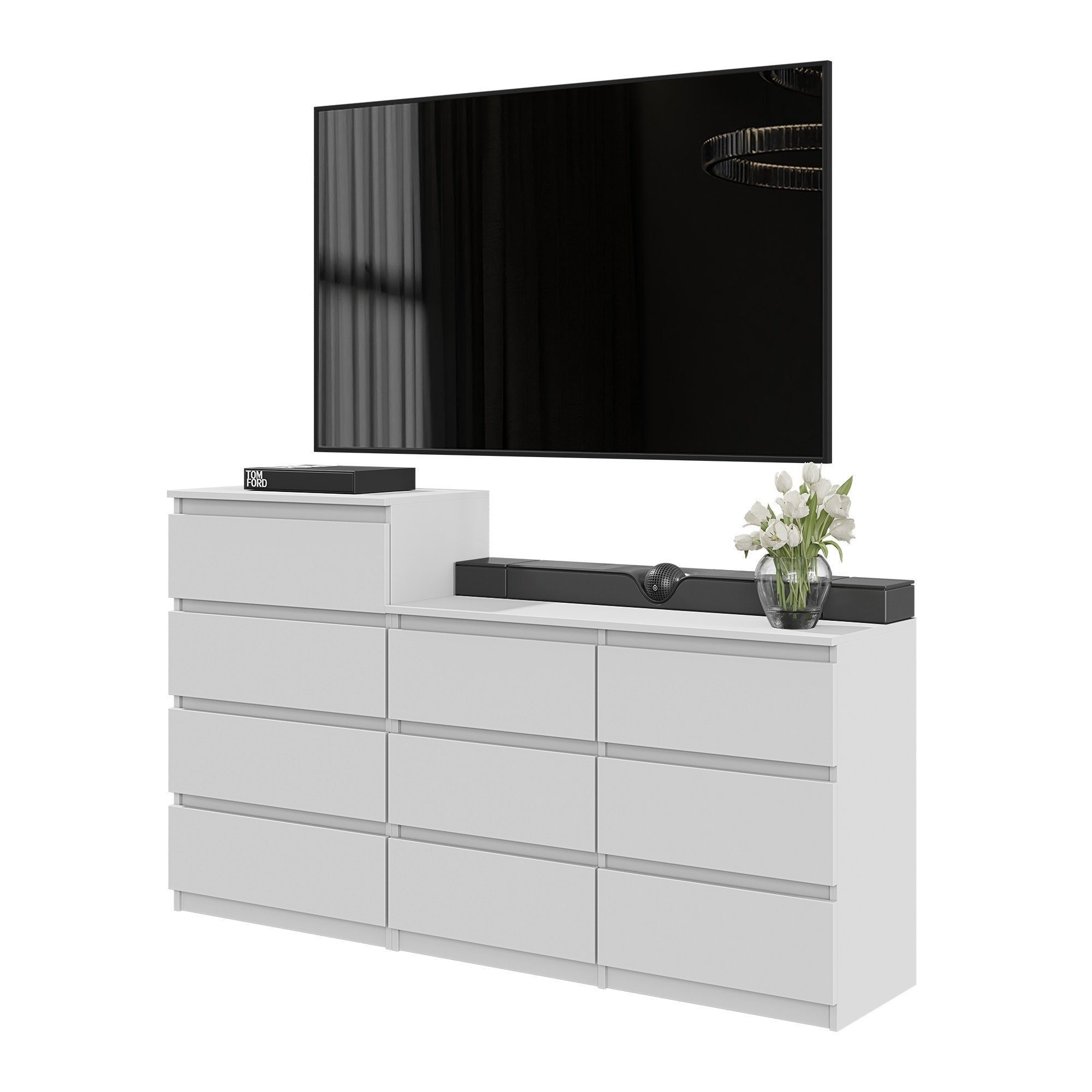 Chest Of Drawers / Sideboard With 10 Drawers (6+4) - 160x92/71x33