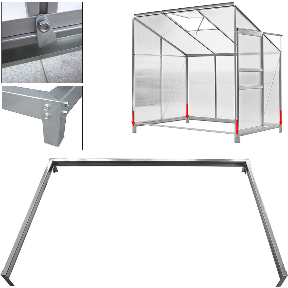 Galvanized Steel Foundation 190x122 Cm Greenhouse Frame With Mounting Materials Included