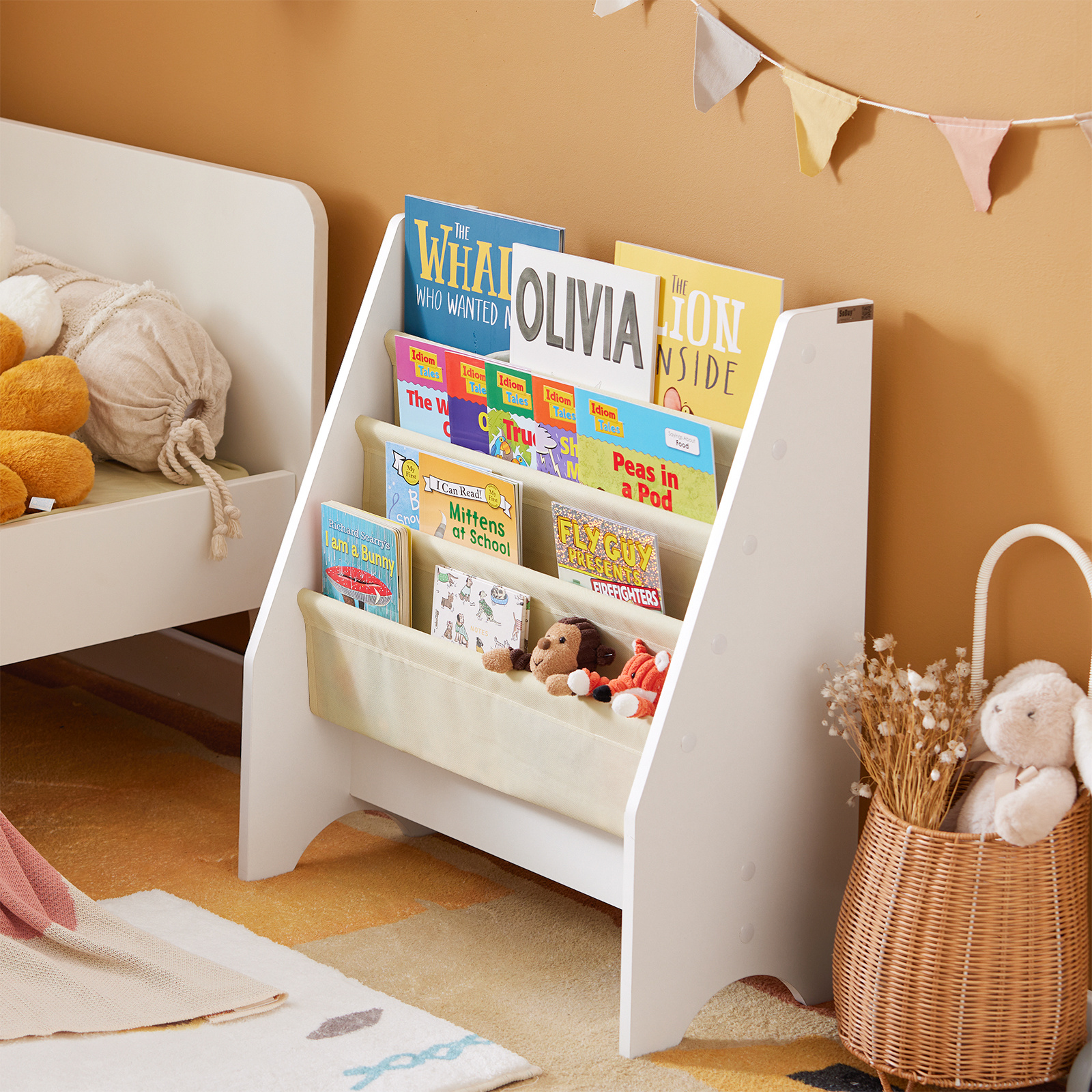 TEMU Sobuy Bookshelf Newspaper Stand With 4 Shelves Shelf White Frg225-w