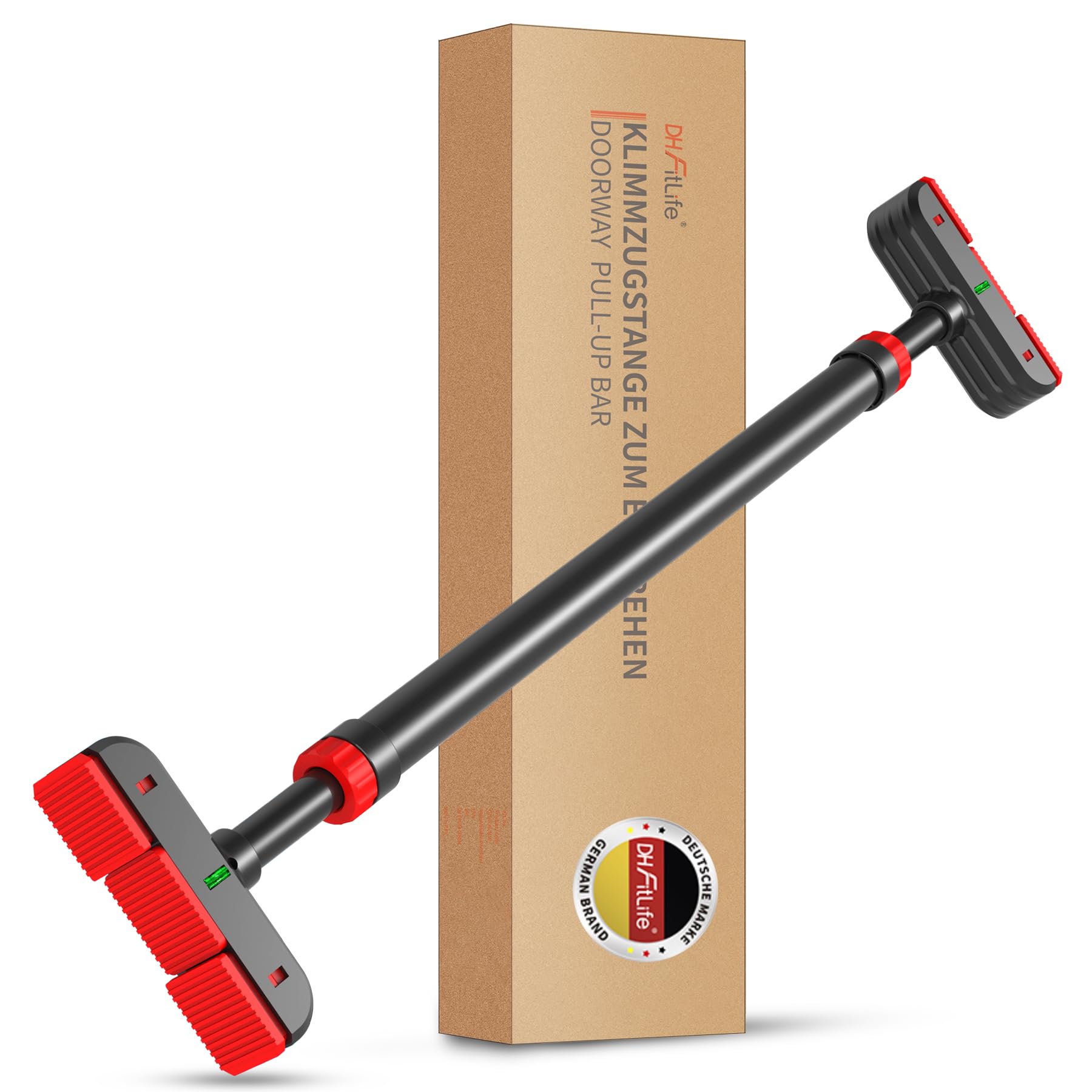 Image of Dh Fitlife Door Frame Pull-up Bar Without Screws | Home Doorway Pull-up Bar | Door Bar For Muscle Training | Door Stretching Bar For 72-92 Cm | With Spirit Level