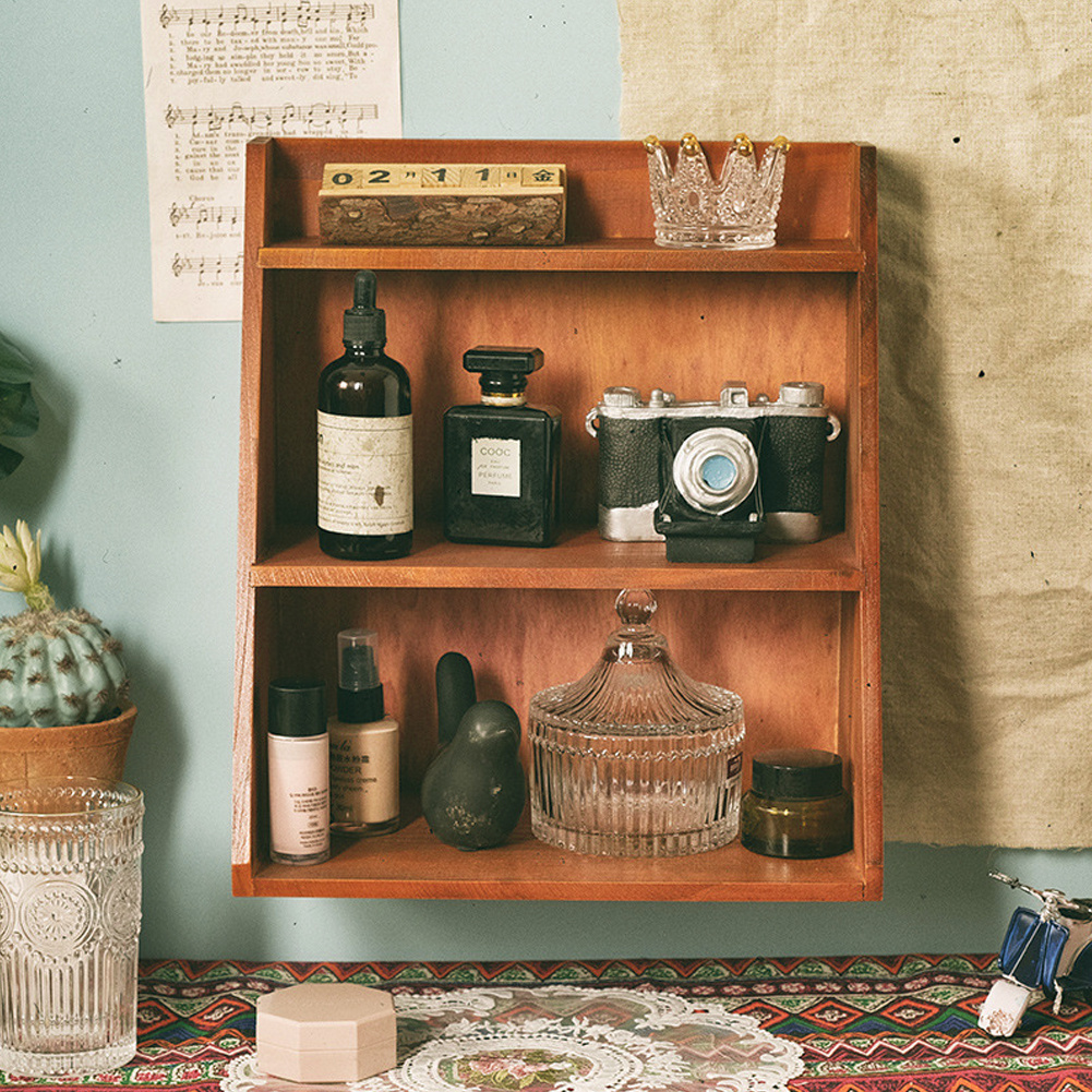 3 Tier Vintage Wooden Floating Shelf