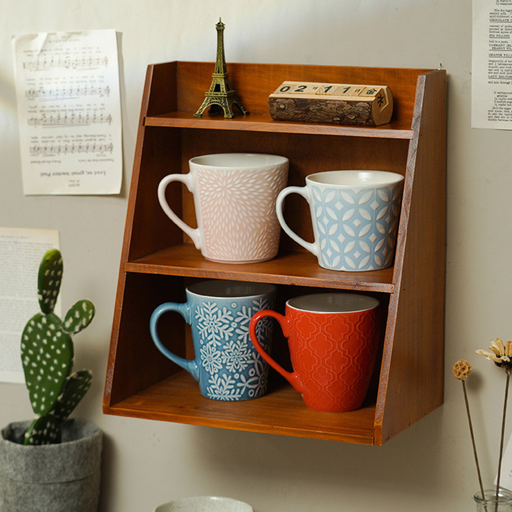3 Tier Vintage Wooden Floating Shelf