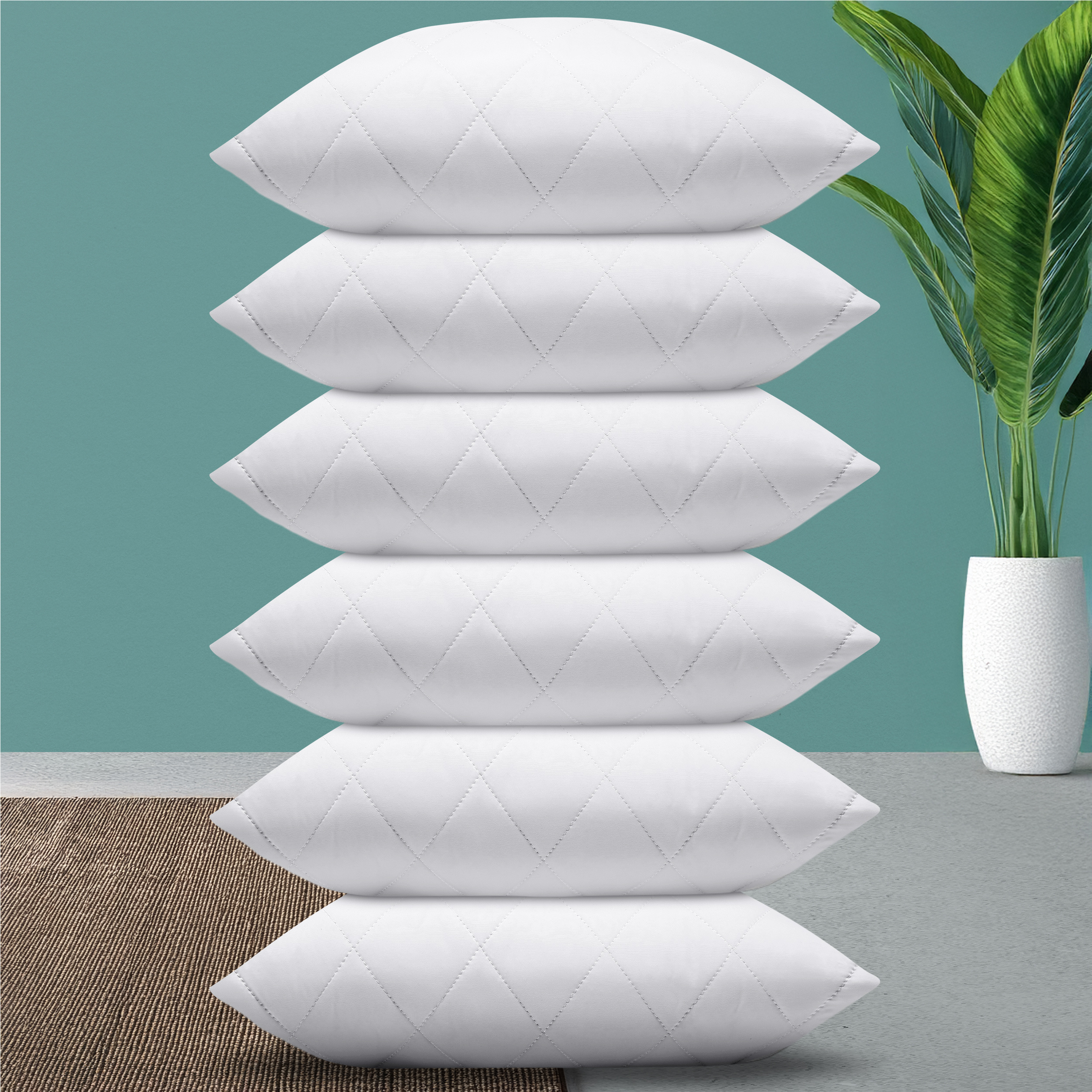 Image of 6pcs Pillow Set - Ideal As Bed And Decorative Pillow - With Zipper For Filling - Perfect As Sofa Cushion Or Decorative Cushion For Couch And Sofa - Washable Up To 60 °c