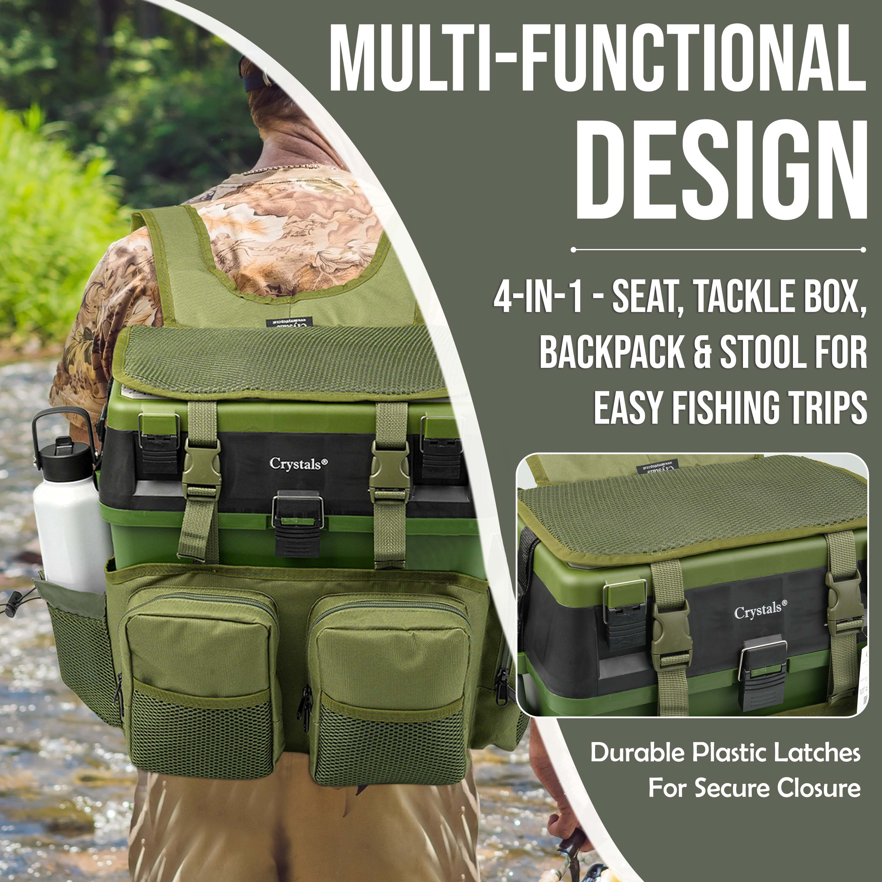 fishing tackle box rucksack seat lure storage case organizer