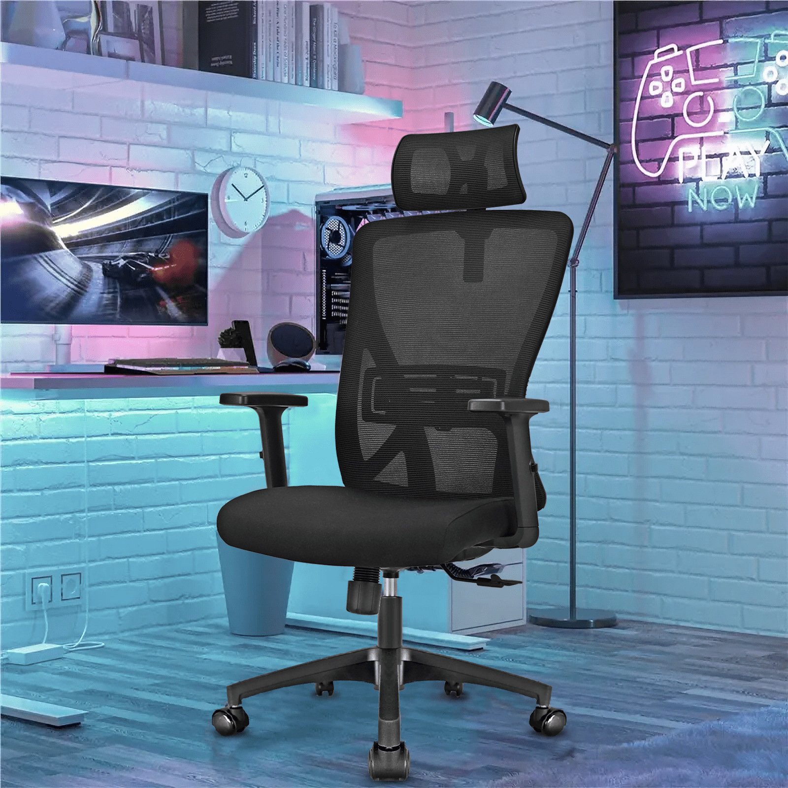 TEMU Office Chair, Gaming Chair, Ergonomic Office Chair, Executive Chair, Home Office Chair, High Chair With Adjustable Headrest, Armrests, Lumbar