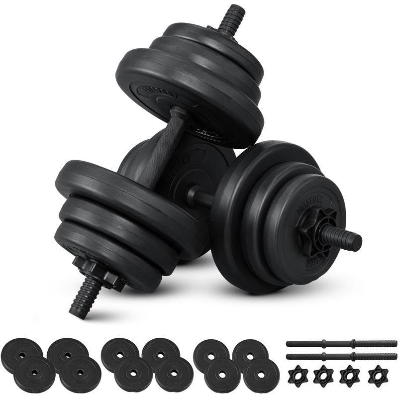 E-shop 2er Hantelset /40 kg Kurzhantel Set mit 2 Kurzhanteln, Gewichten & 4 Sternverschlüsse