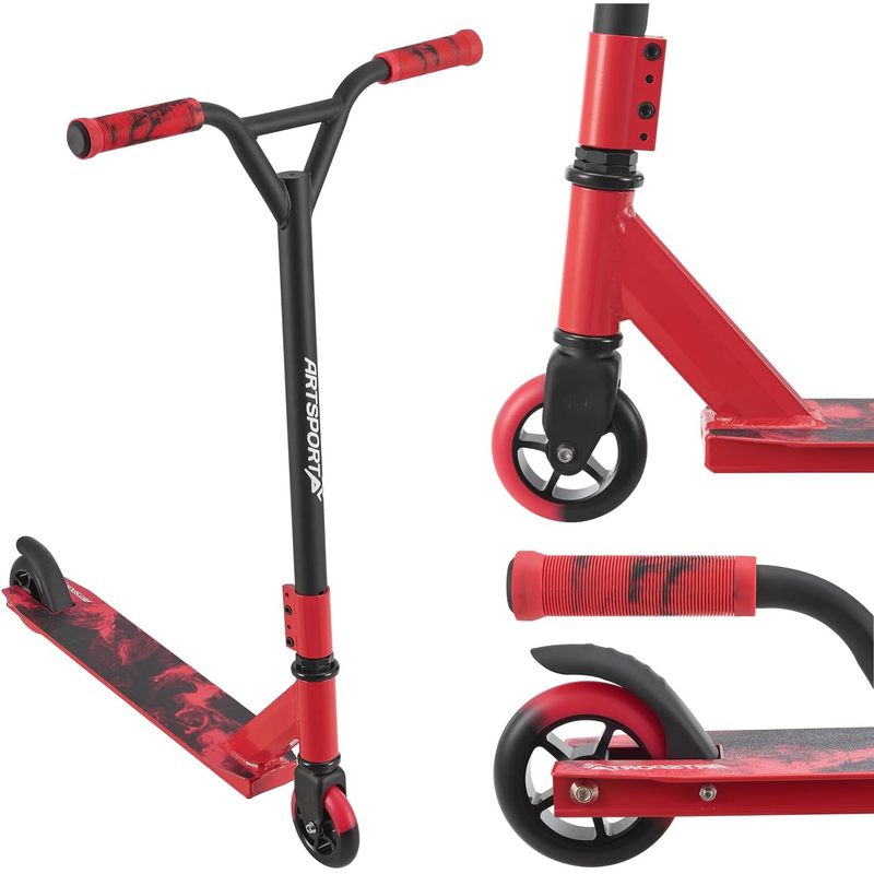E-shop Stunt Scooter mit 360° , 9 Kugellager, 100 mm PU Räder & Griptape, Funscooter für Kinder, Stuntscooter Kickscooter Trick Roller