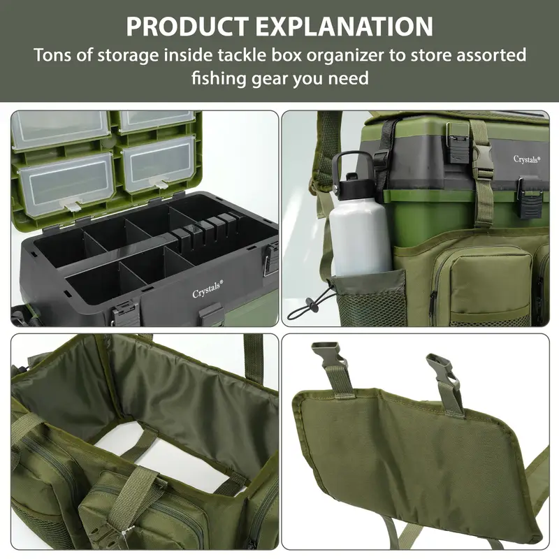 buy fishing tackle seat boxes New Box Green Storage Seatbox Compartments Bag Coarse Fishing Seat Boxes