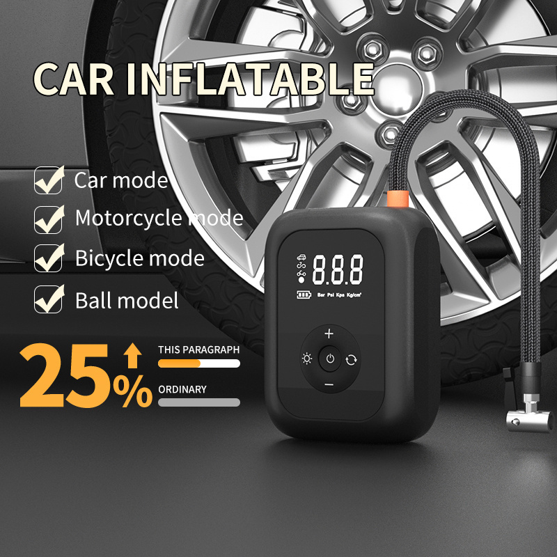 Compresseur Air Portatif 6000mAh - Pompe à Pneus 150PSI Sans Fil Pour Voiture, Vélo, Ballons