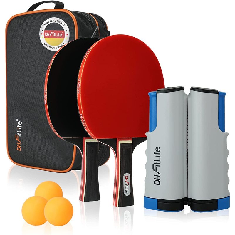Image of Dh Fitlife Table Tennis Racket Set For 2 Players, With Removable Mobile Table Tennis Net, 3 Table Tennis Balls, 2 Rackets, . Storage Bag, For Any Table, Table Tennis Set With Net