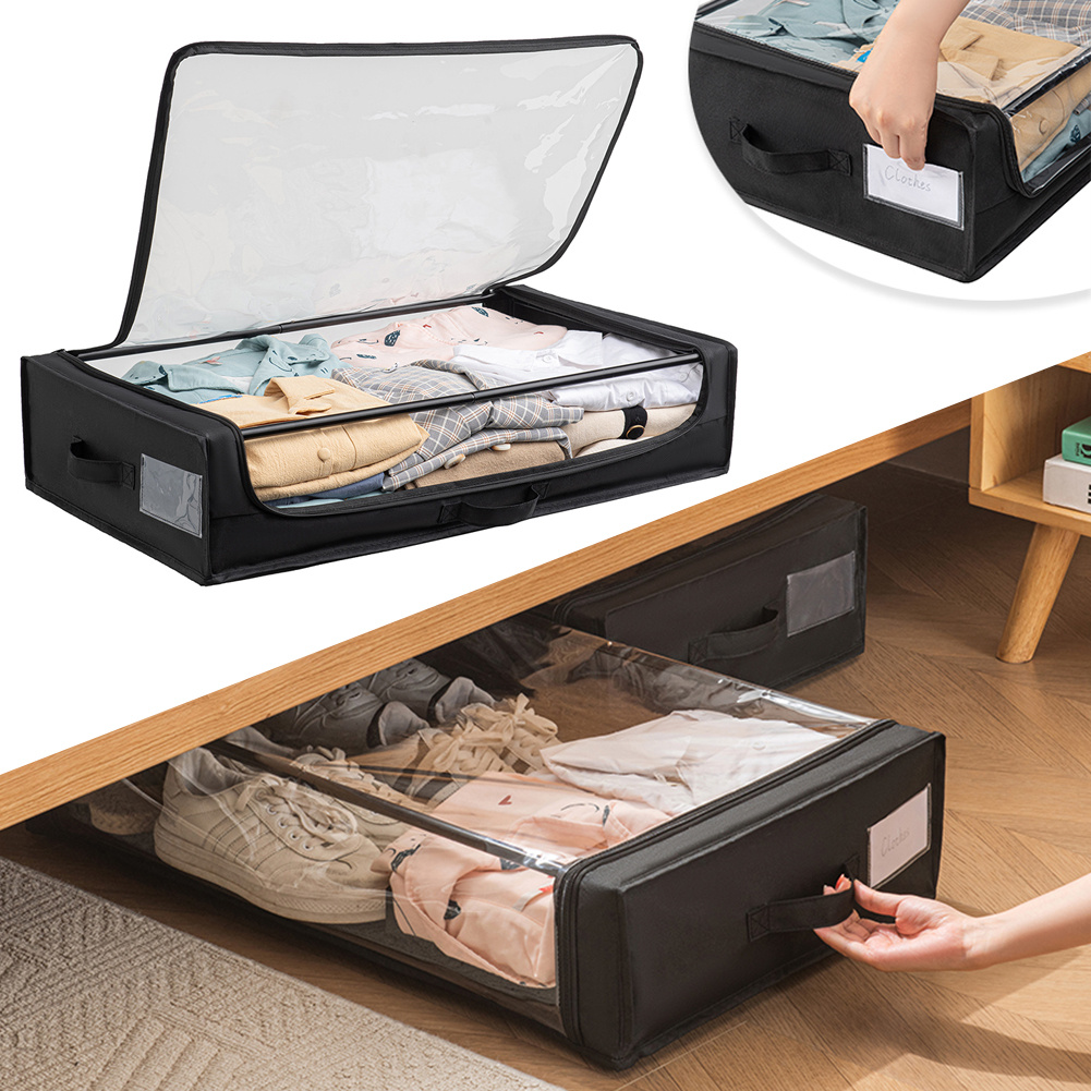 TEMU BAKAJI Contenitore Sottoletto con Ruote Salvaspazio, Organizer Contenitore per Vestiti Extra Large per Cambio Stagione, Scatola Sotto Letto Slim