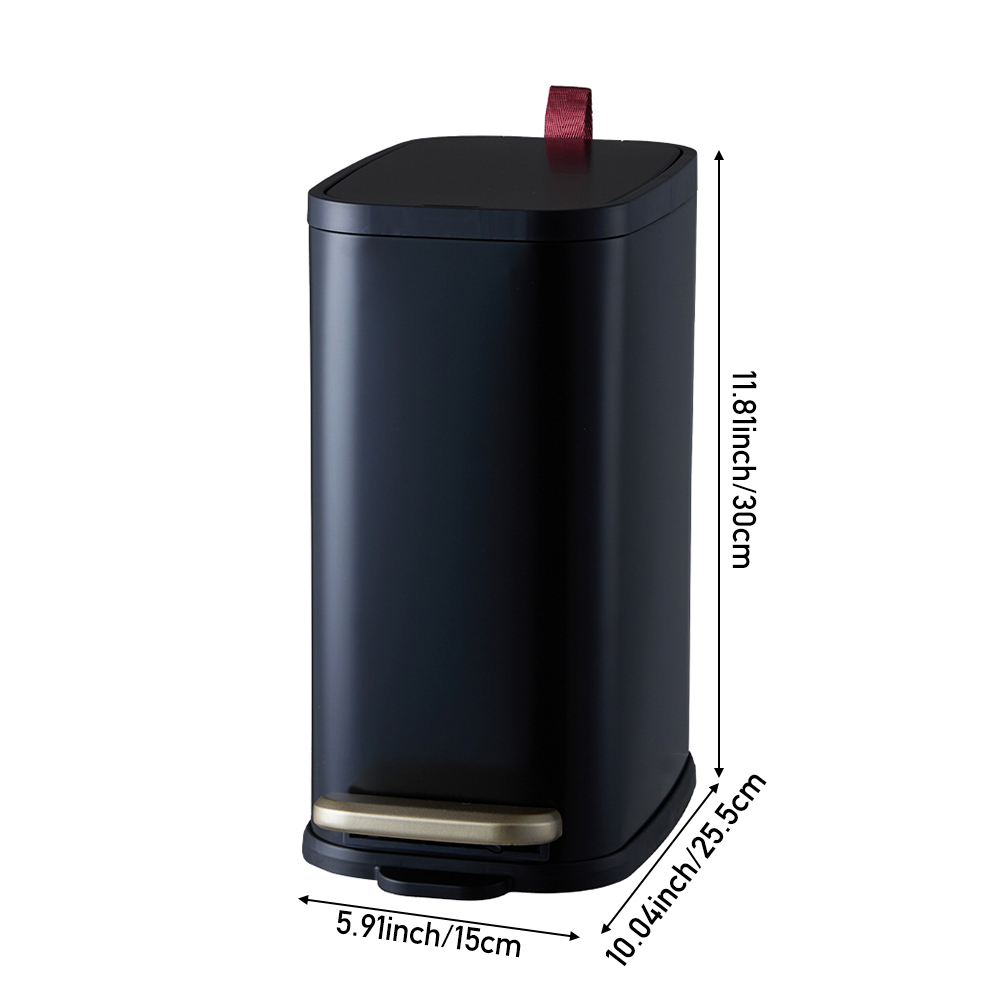 TEMU 1pc 5l Slim Stainless Steel Trash Can With Diffuser, Silent Pedal Bathroom Waste Bin For Luxury Toilet & Kitchen, Rubbish Bin