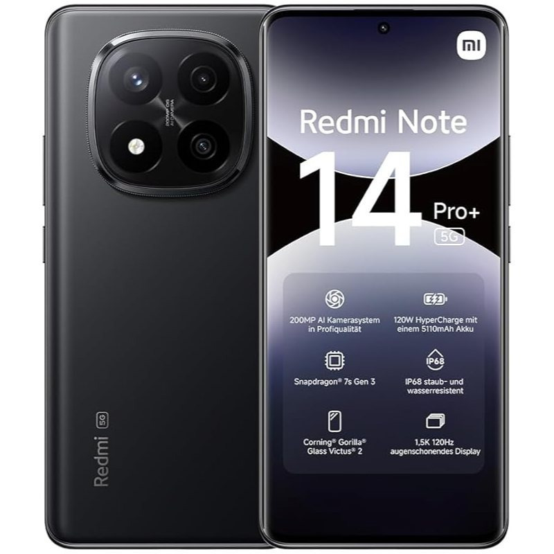 TEMU Xiaomi Note 14 Pro Plus 5G Smartphone, 12GB+256GB, Negro , NFC 6.67