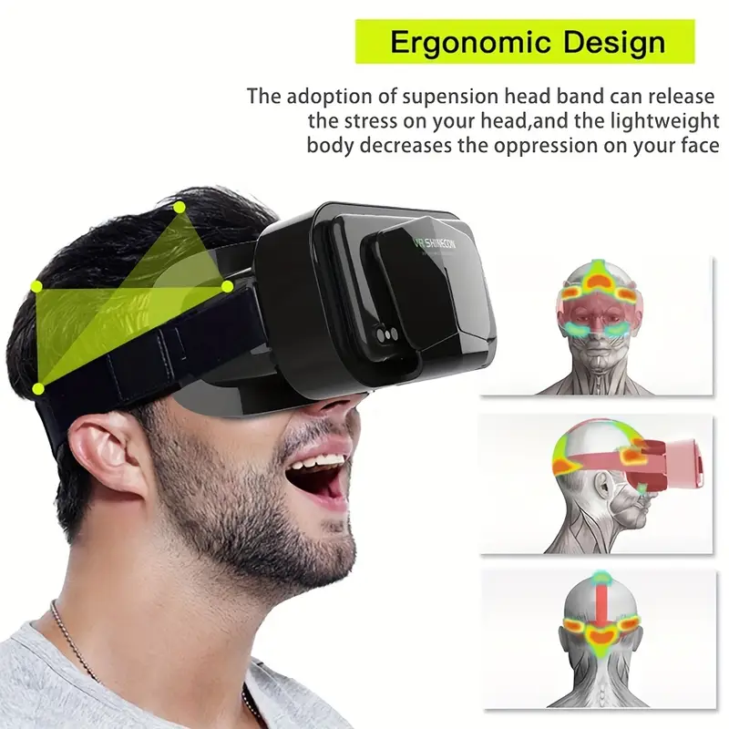 smartphone vr glasses adjustable lens for and movie watching compatible with iphone phones 5 7 inches suitable for men and women as gifts details 3