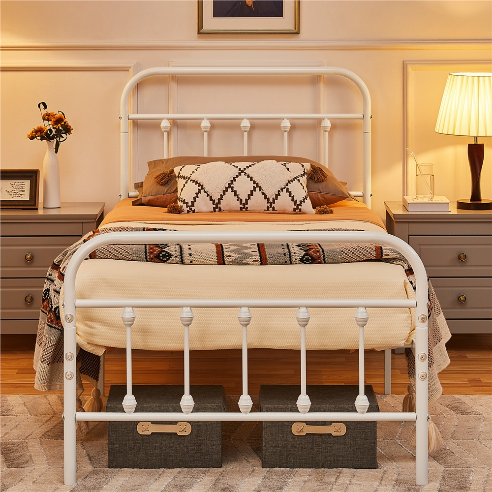 E-shop Costoffs Metallbett Moderner Bettgestell mit Lattenrost Metallrahmenbett Gästebett Stauraum unter dem Bett Bettrahmen fürs