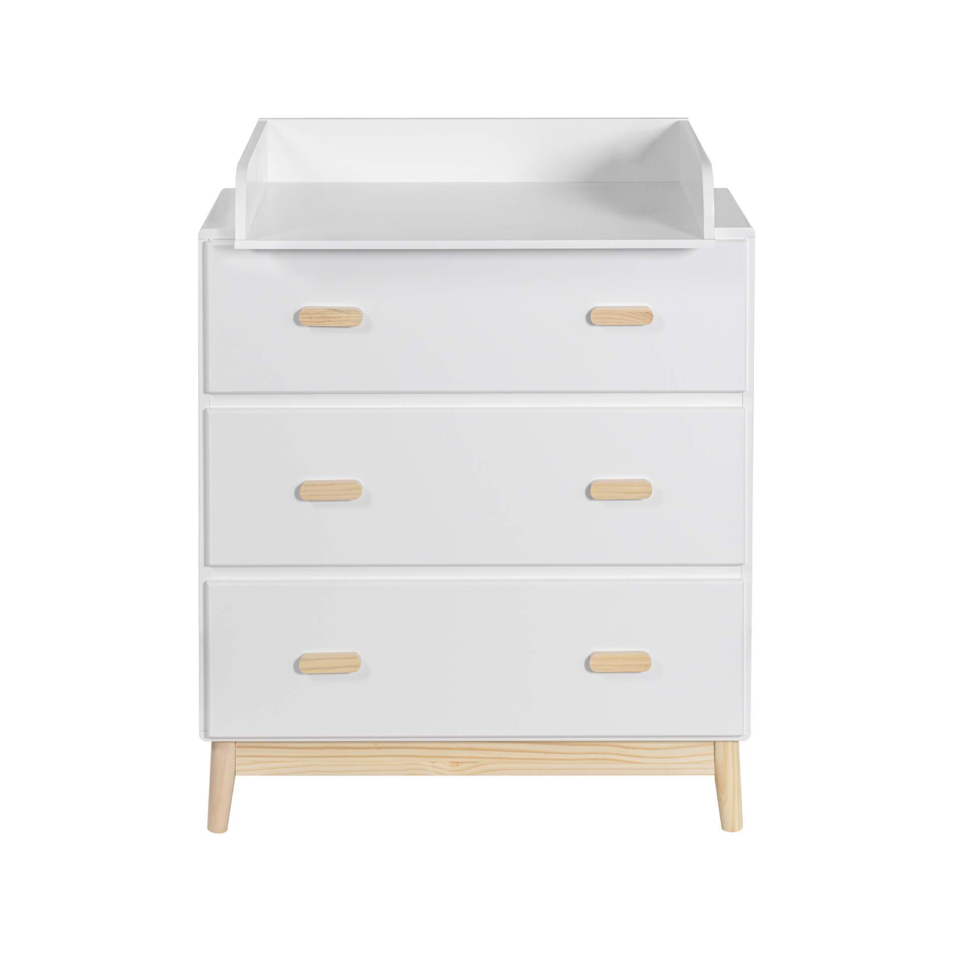 Changing Table With Drawers, Mobile With Changing Table, White Pink Green Light Blue, Mdf Pine, Compact, With 3 Drawers - Measurements Hxlxp: 100 X 80 X 42 Cm