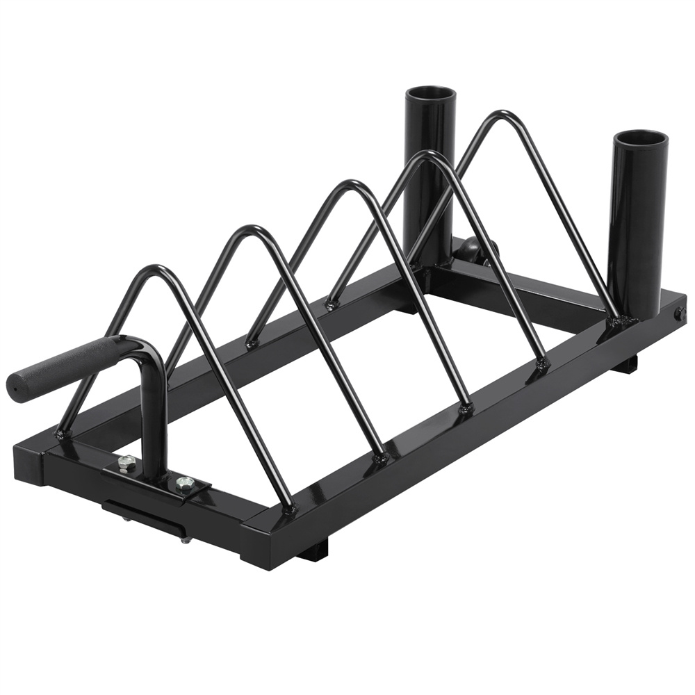 TEMU Costoffs Dumbbell Plate Holder Dumbbell Plate Stand With 2 Long Dumbbell Holders 4 Slots Dumbbell Stand On Wheels Plate Holder For