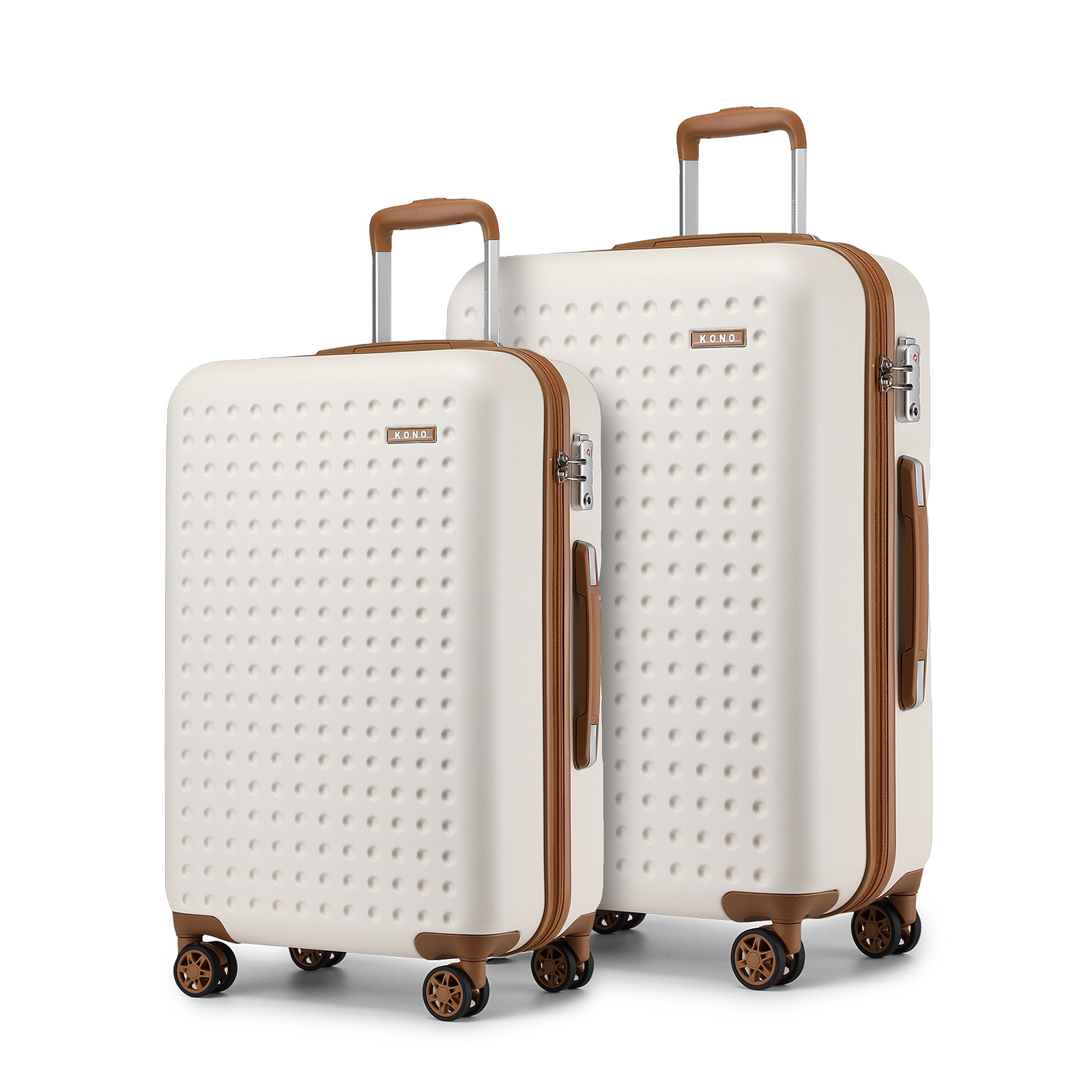 2pcs Of 24/28inch Suitcase Luggage Set Blue Abs+pc Polka Dot Hard Shell With Back To School Holiday Gift