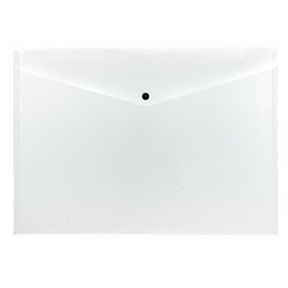 TEMU Pack Of 12 Janrax A3 Clear Document Wallets - Button Stud Folder
