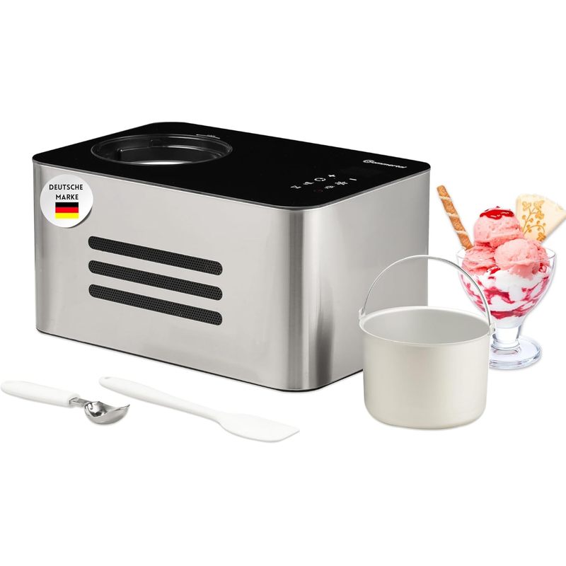 stroj za sladoled ice1500 3 u 1, stroj za smrznuti   i  , nehrđajući čelični stroj za sladoled s funkcijom hlađenja, napravite svoj sladoled, 1.5l, 150w s kompresorom