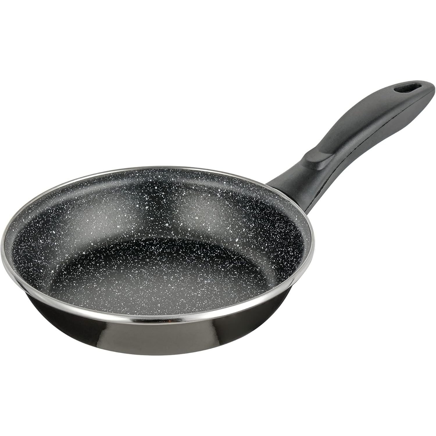 Image of Baroni Home Frying Pan, Induction, Gas And Electric Cooktop, Black Aluminum Frying Pan