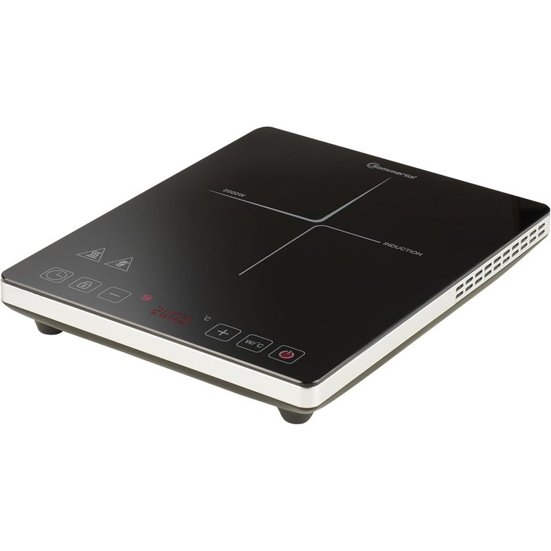 E-shop Induktionsherd 1 Platte 2000 W Tragbarer Super Schlanker Design bis zu 240 °C mit 4h Timer, Touch-Steuerung, Kindersicherheit, Professioneller