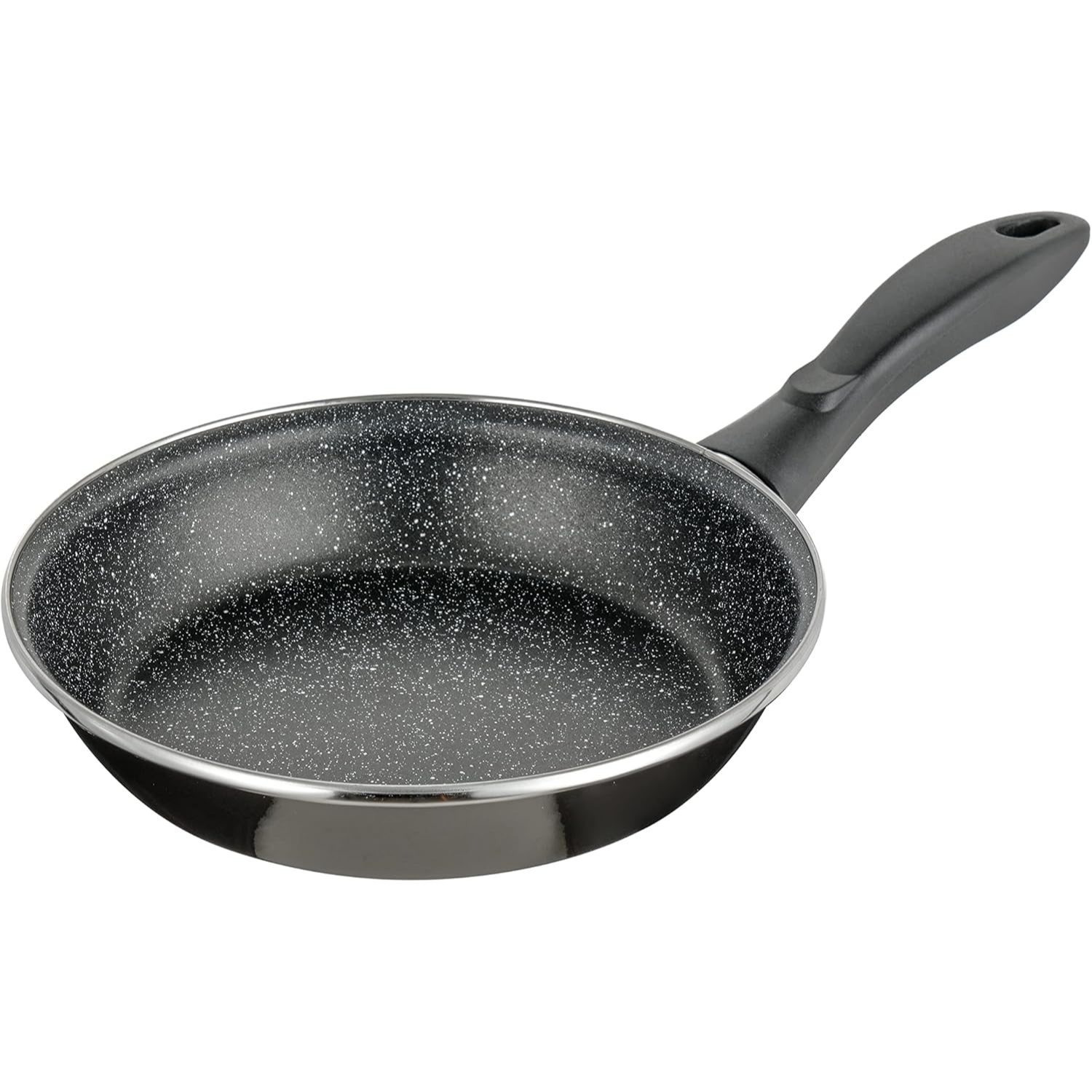 Image of Baroni Home Frying Pan, Induction, Gas And Electric Hob Pan, Black Aluminum Pan, 22 Cm