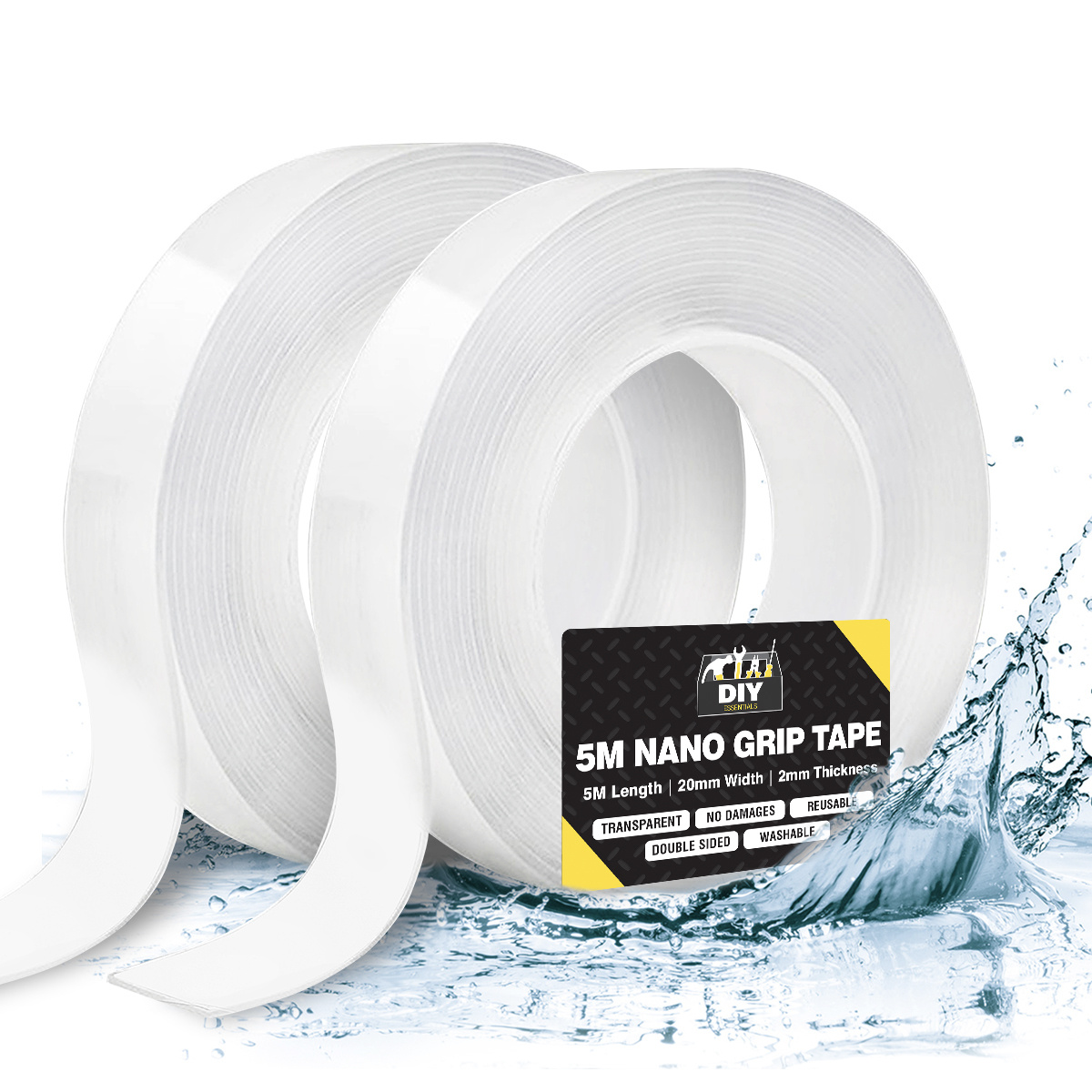 TEMU 10m Nano Tape Double Sided Adhesive | Reusable Washable Heavy Duty Gel Mounting Tape | Traceless Removable Tape For Walls, Carpets, Rugs &