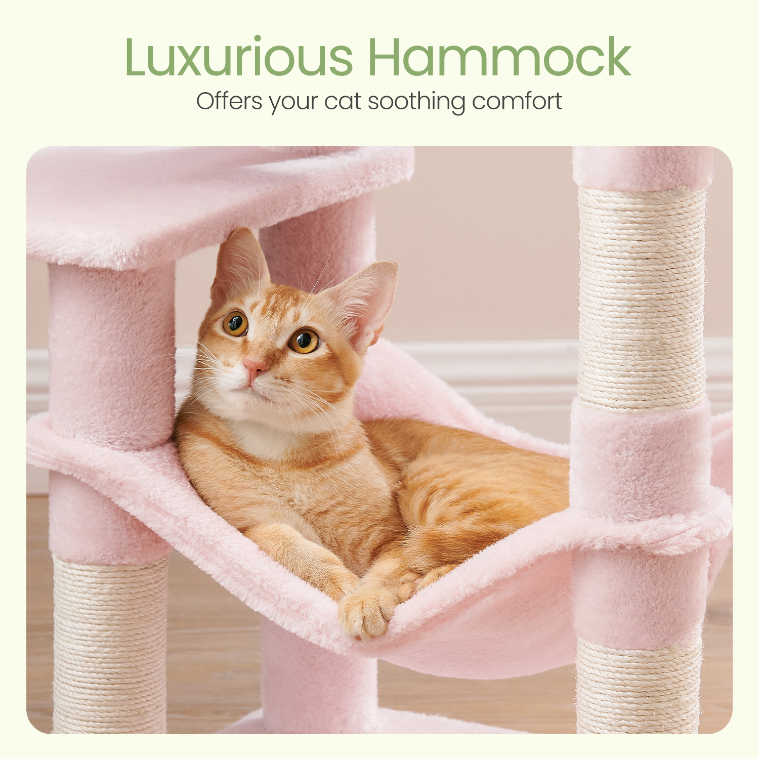 Multi-Level Cat Tree, Cat Tower Condo with 4 Scratching Posts, Hammock, Cave, Toys