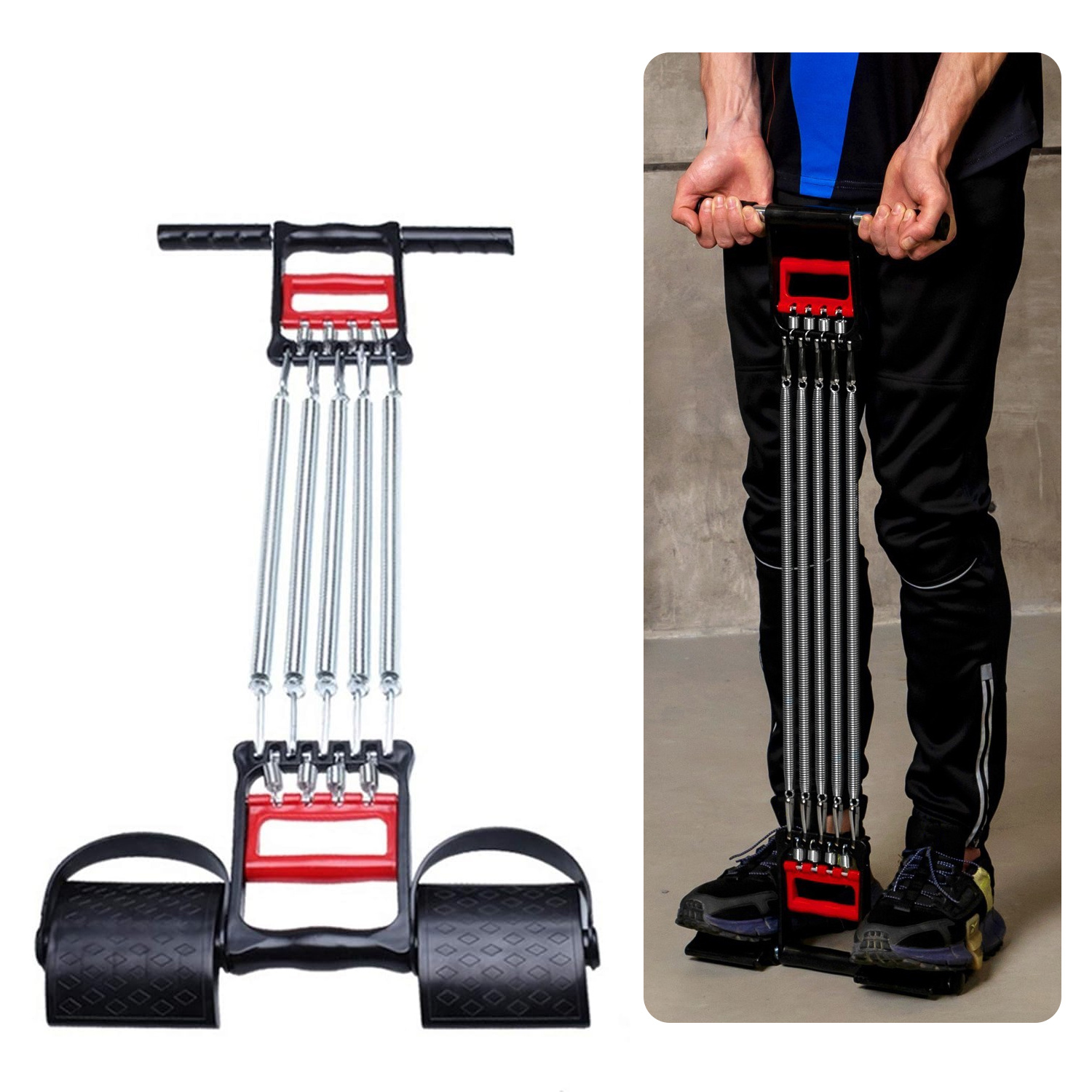 E-shop 3-in-1 Brustverbreiterer mit 5 Feder-Muskeltrainern, verstellbar für Fitnessband, , Oberkörper, Schulter, Rücken, Brust, Brustmuskeltrainer und