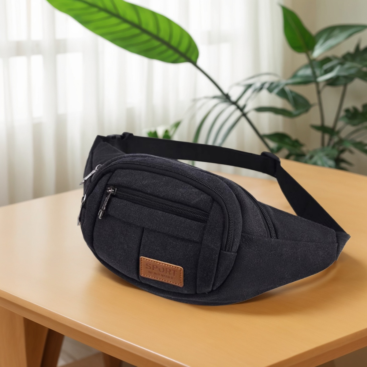 TEMU Riñonera de Lona Unisex – Gran Capacidad con 4 Compartimentos, Resistente y Multifuncional para Deporte, Viaje y Uso Diario