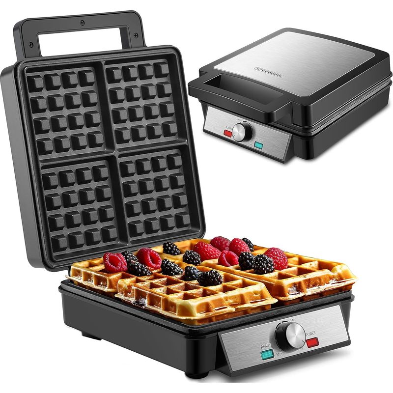 TEMU Xxl 4pcs | 1200 Watt | Waffle Maker | | Waffle Toaster | Waffle Maker | Electric Grill | Xxl Waffle Maker | | Waffle Maker