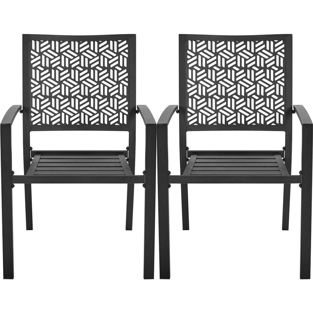 TEMU Costoffs 2pcs Outdoor Dining Chairs Patio Chairs, Steel Bistro Chairs With Armrests For Garden, Lawn, Porch, Backyard, Poolside