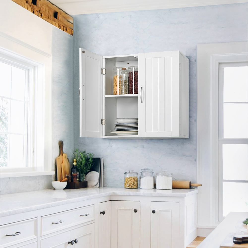 E-shop Costoffs Wandschrank Hängeschrank Badezimmerschrank mit höhenverstellbarem Einlegeboden Badmöbel für Badezimmer Wohnzimmer Küche 75 cm L × 31 cm