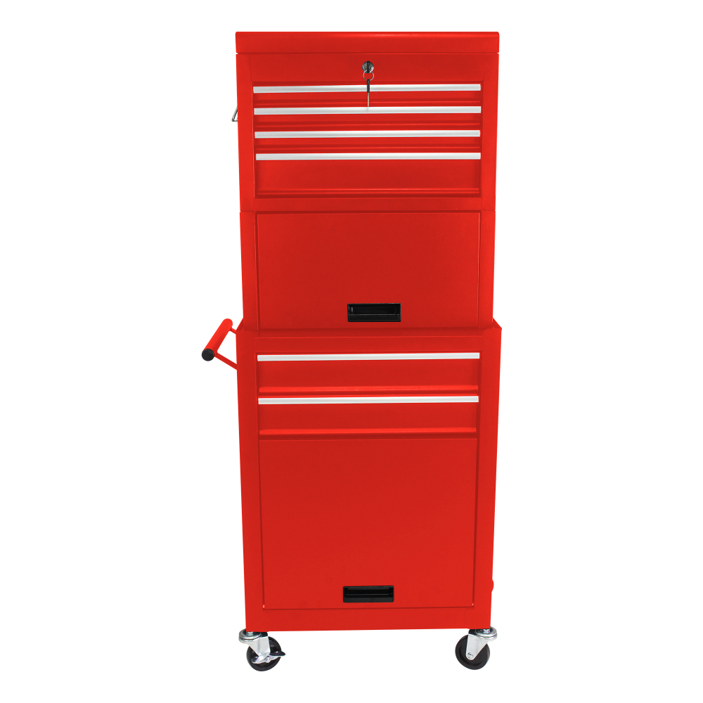 Image of Metal Tool Cabinet With Safety Lock 6 Drawers Brake Wheels