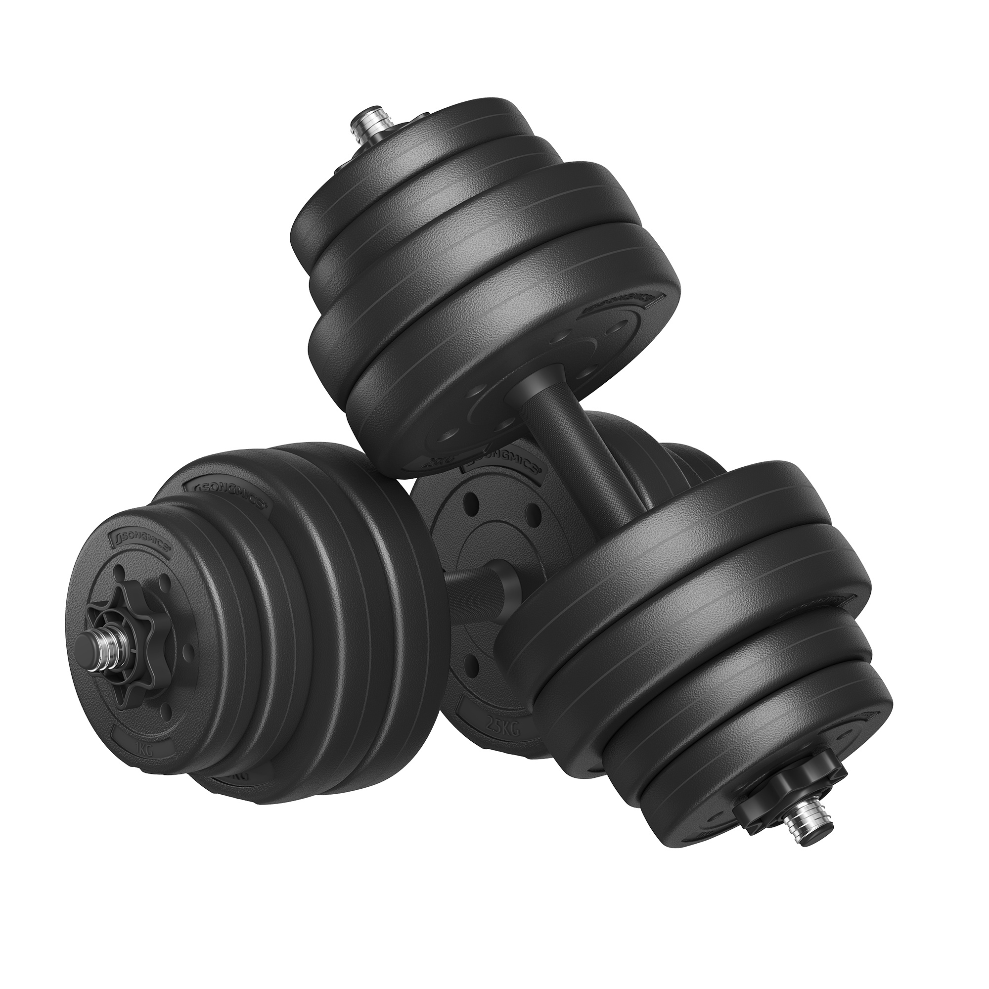 Image of Adjustable, Dumbbell Set With Connection, 2 X 15 Kg, Suitable For Balcony, Living Room, , Equipment For Women And Men.
