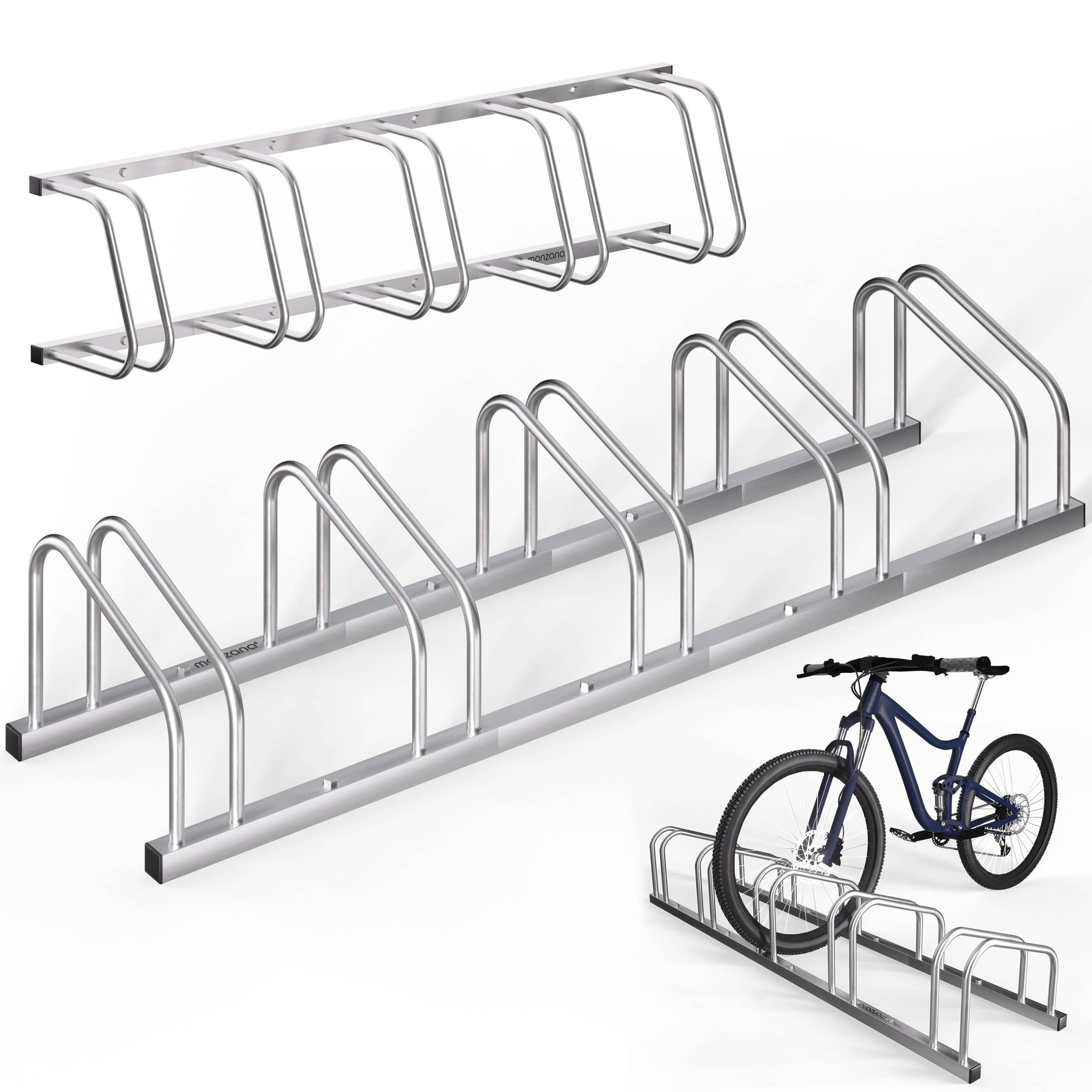 TEMU MONZANA® Soporte para Bicicletas de 2 a 6 Unidades, entre Ruedas de 37 cm, Ancho de Neumático de 30-65 mm, Tornillos Autoblocantes, Montaje en